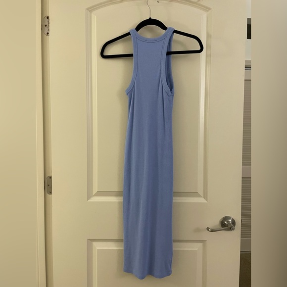 Zara Blue Ribbed Midi Dress | Size Small - Picture 2 of 3